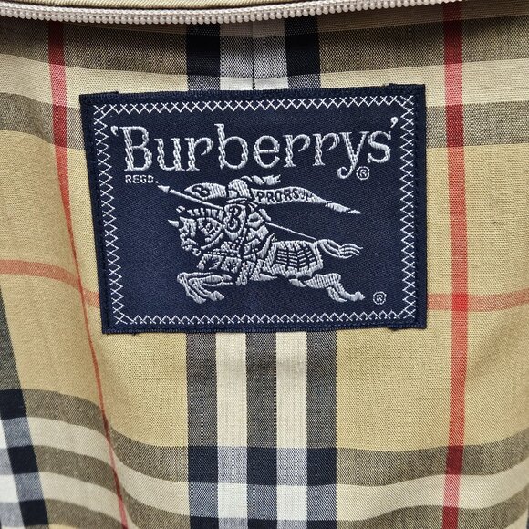 Burberry's Single-Breasted Straight Silhouette Vintage Trench Coat Men S Women M - Picture 10 of 11
